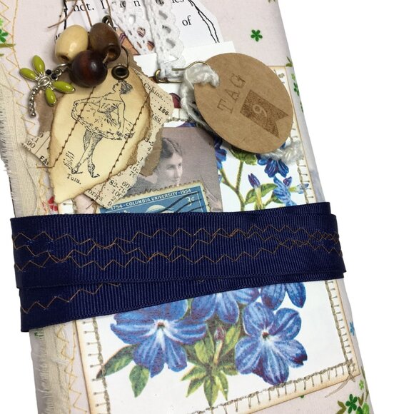 Writing Junk Journal Vintage Style Fabric Cover Diary Includes Ephemera No 9 u - Picture 2 of 10